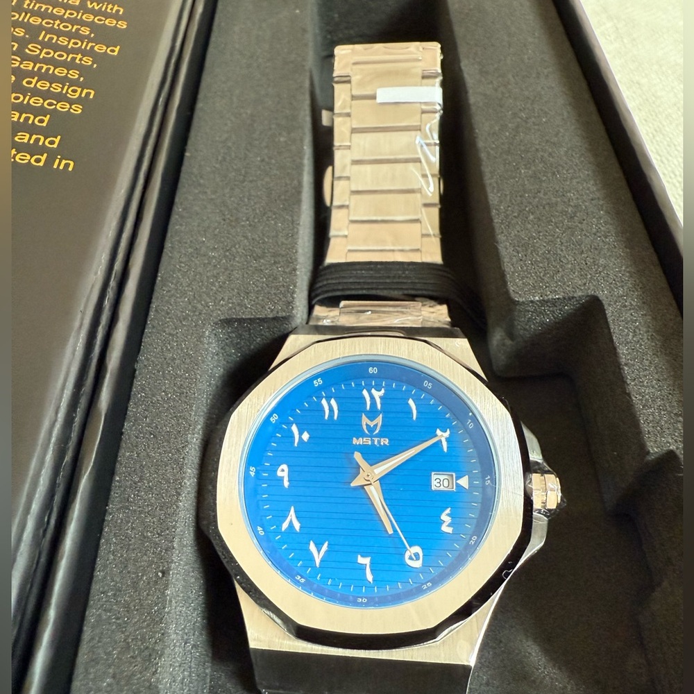 Mstr designer watch stainless steel men's silver new